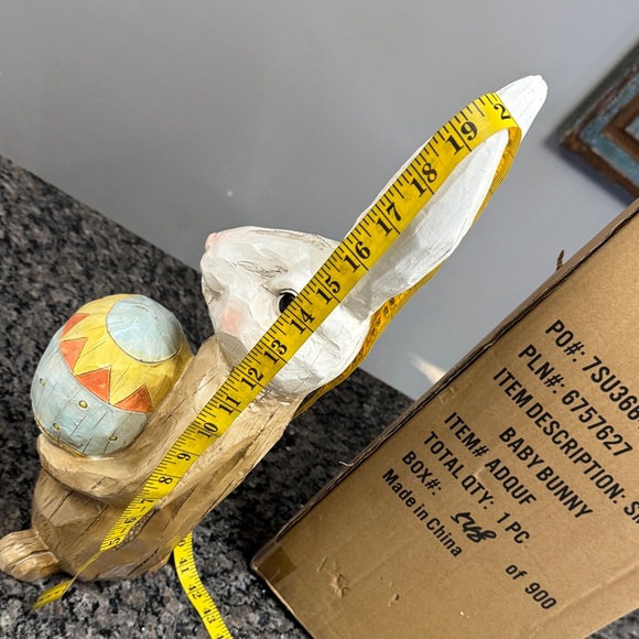 Easter Bunny with Egg Figurine resin NEW 20 inches - Picture 9 of 11